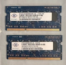 Lot of 2 Nanya NT2GC64B88G0NS-CG 2GB PC3-10600S-9-10-B2.1333 DDR3 Laptop... - $9.28