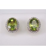 2.50Ct Oval Cut Peridot &amp; Diamond Exclusive Pretty Earrings 14K Yellow G... - €77,32 EUR