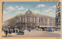 South Station Boston Massachursetts MA Postcard 1944 Toledo Ohio - £2.35 GBP