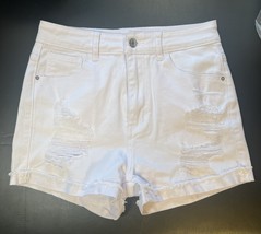 SHEIN Jean Shorts Distressed Women’s Size 6 White - $262.39 MXN