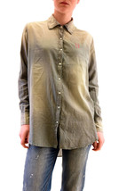 SUNDRY Womens Shirt Button Down OH LA LA Stylish Casual Washed Blue Size S - £38.98 GBP