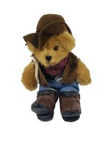 Russ Teddy Bear Western Jeans Plaid Shirt Cowboy Hat and Jeans - £11.69 GBP