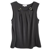 Nine West Black Top with Gold Rings | Sz M - £9.03 GBP