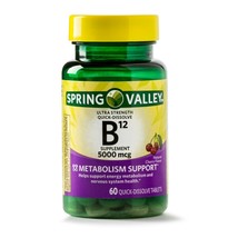 Spring Valley Vitamin B12 Quick Dissolve Tablets, 5000 mcg, 60 caps..+ - £15.86 GBP