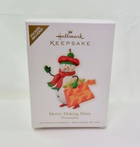 Hallmark 2010 Merry-Making Mom MIB Personlize With Stickers Ornament - £7.95 GBP