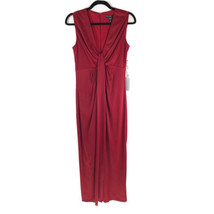 Maggy London Maxi Dress Sleeveless V Neck Draped Formal Red Size 4 - £26.97 GBP