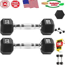 Durable 5LB Rubber Encased Hex Dumbbells - Ideal for Versatile Arm Training - $33.65