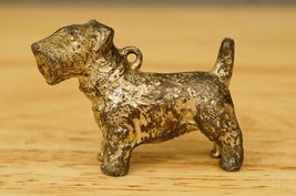 Vintage Pot Metal Schnauzer Terrier Dog Figurine Ornament Pendant Made i... - $14.84