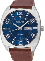 Seiko Recraft Brown Leather Automatic Men Watch SNKN37 - £151.28 GBP