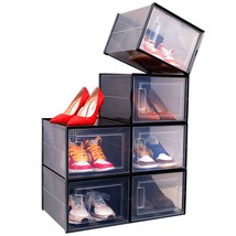 Shoe Storage Box Clear Organizer: Ohuhu XL Large Size Stackable Plastic Shoes Co - £59.14 GBP