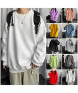 Trendy Style Men Sweatshirt Long Sleevet Versatile Loose Fit Solid Color TSHIRTS - £155.11 GBP