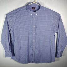 UnTuckit Men&#39;s Sz XXXL Button Front Shirt Blue Micro Checkered EUC - $32.66
