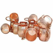 Set of 12 - Prisha India Craft Copper Barrel Mug Hammered for Moscow Mules 520 M - £98.90 GBP