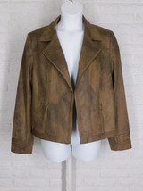 CHARLIE B Vintage Faux Suede Perfecto Cropped Jacket Truffle NWT XS XXL - $97.49