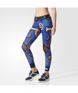 STELLASPORT X ADIDAS Printed Run TIGHTS AP6185 Bahia Orange / Bold Blue ... - $141.24 CAD
