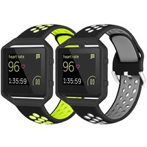 Compatible With Fitbit Blaze Bands For Men Women, 2 Pack Silicone Sport Breathab - £26.88 GBP