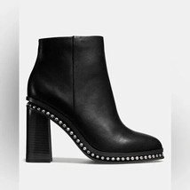 Coach Justina Bootie Black Leather Zippered Size 9.5 - $48.51