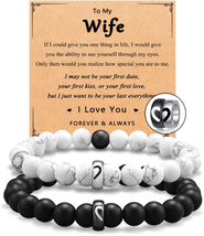 Gifts for Wife, Matching Couple Ring Bracelets Gifts for Boyfriend Husba... - £21.30 GBP
