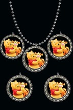 Winnie the pooh  Bottle Cap Necklaces great party favors lot of 10 reall... - £7.00 GBP