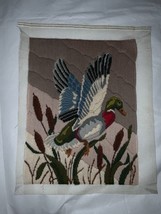 Vintage Completed Finished Duck Mallard Crewel Emroidery - £23.52 GBP