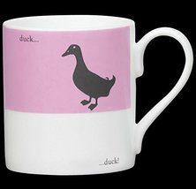 Silhouette Pink Duck Funny Bone China Mug - Stoke on Trent, England - Duck.Duck! - $15.99