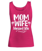 Mom, Wife, blessed life, heliconia Women&#39;s Tank Top. Model 60045  - £21.70 GBP