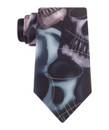 JERRY J. GARCIA Black White Plaque Entity Skulls Silk Tie - £23.59 GBP