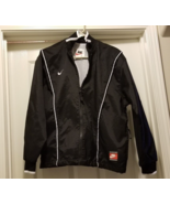 Nike Women&#39;s Nylon Jacket Black White Mesh Lined Sz M - $25.23