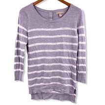 Banana Republic Grey Striped Summer Sweater Medium - £11.23 GBP
