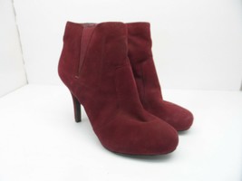 Rockport Women&#39;s Gore Suede Side-Zip High Heel Shootie Maroon Size 7M - £19.92 GBP