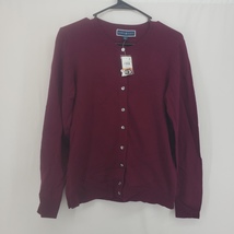 Karen Scott Small Merlot Cardigan Sweater (AQ) - £15.98 GBP