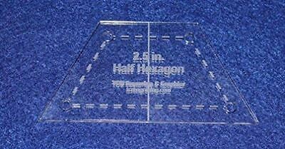 Half Hexagon 2.5&quot; with Seam, Center Guideline &amp; Guide Holes-Quilt Templa... - $14.46