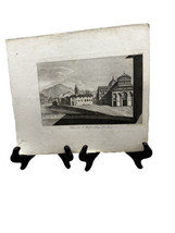Lithograph St. Paul&#39;s RC Church River Arno Pisa Mtns. Signed Ranieri Grassi 1831 - £29.25 GBP