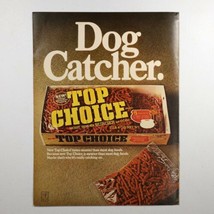 Vtg Dog Catcher Top Choice Burger for Dogs Food Salem Print Ad 10 3/8&quot; x 13 5/8&quot; - £10.49 GBP