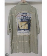 TOMMY BAHAMA Island Jazz Sage Green Short Sleeve Camp Large Shirt ZZ - $30.68 CAD