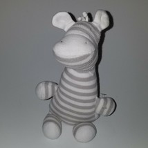 Under the Nile Zebra Plush Gray White Striped Baby Lovey 7&quot; Organic Cott... - $24.70