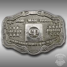 Vintage Belt Buckle 2500 Man Hour Safety Award Charles Pankow Builders CPB - $29.31