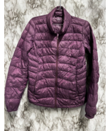 Uniqlo  Down Feather  blend Burgundy Puffer light Jacket Women size M - £19.78 GBP