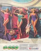 1987 Fuji Film Vintage Print Ad Pictures So Alive Bathing Beauties Poolside - £11.55 GBP