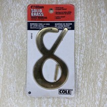 COLE 4-Inch Nail-On Traditional Solid Brass House Number 8 - £3.95 GBP