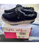 Ryka Women Black Suede Fur Trim Slip On Adventure Slip On Shoes 6 Wide - $1,657.26 MXN