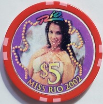 Miss Rio 2002 $5 Limited Edition 1000 casino chip Rio Casino Las Vegas - £11.97 GBP