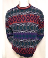 VIntage Robert Bruce Wild Multi Color Abstract Acrylic Crewneck Ski Swea... - $54.09 CAD