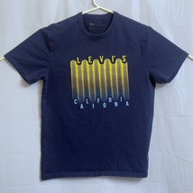 Levi&#39;s Wavy &quot;Levi&#39;s California&quot; T-Shirt Men&#39;s Medium M Blue Yellow - £3.68 GBP