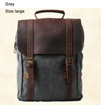 Fashion Male Backpack Leather  Canvas backpack Men backpack women school backpac - £118.22 GBP