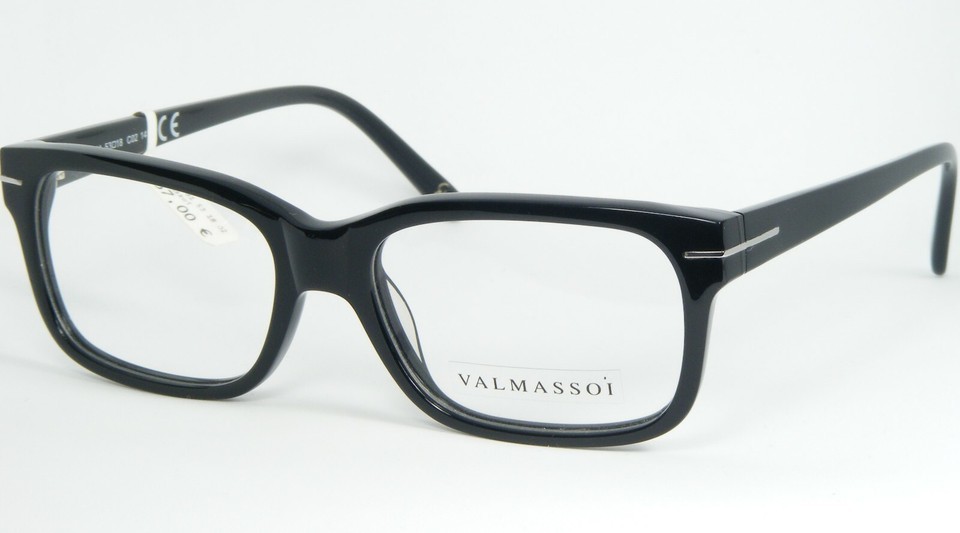 VALMASSOI VL-281 C02 SHINY BLACK /SILVER UNIQUE RARE EYEGLASSES FRAME 53... - $115.77