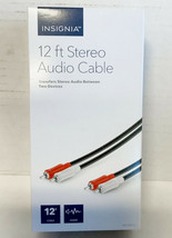 NEW Insignia NS-HZ516 12-foot Stereo Audio RCA Cable Black shielded red white - $10.30
