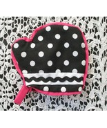 Build A Bear Workshop Black &amp; White Polka Dot Pot Holder Mitt With Pink ... - $4.94