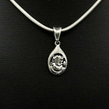 925 sterling silver handmade beautiful almond shape Ganesha idol pendant ssp434 - £23.36 GBP