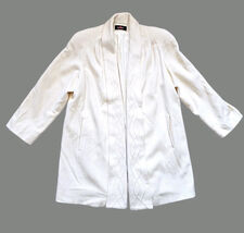 Alorna 80% Wool Ivory Women’s Below Knee Coat Vintage With Trim USA - $49.00